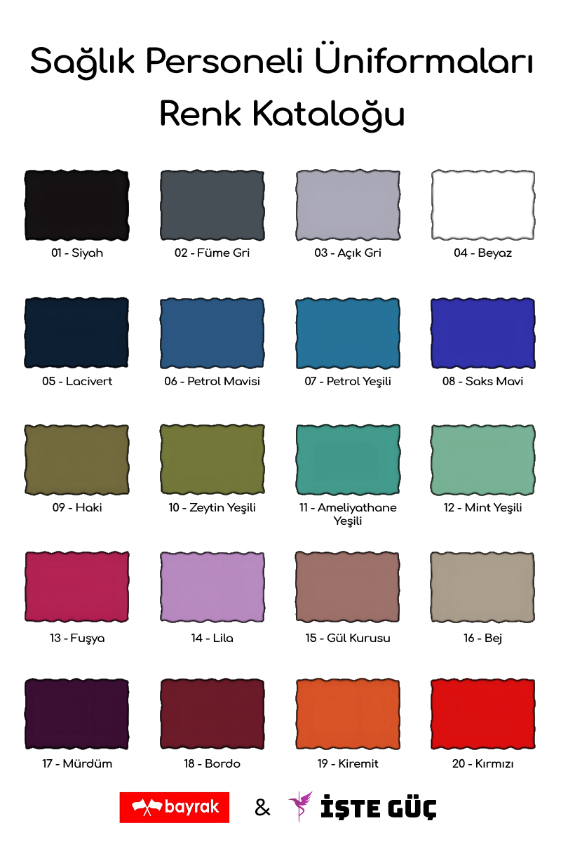 Sağlık Personeli Üniformaları Renk Kataloğu