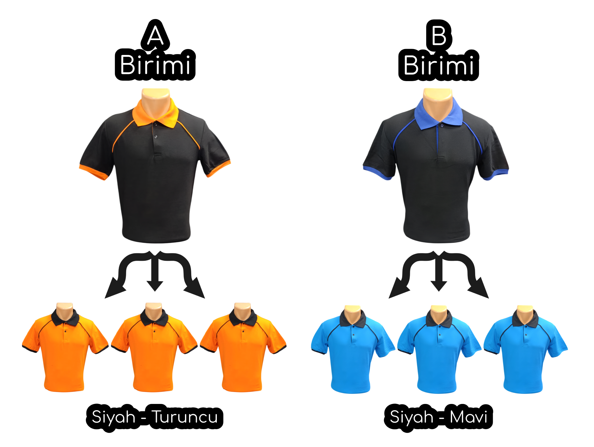 Farklı Departmanlar İçin Renkli Tişörtler