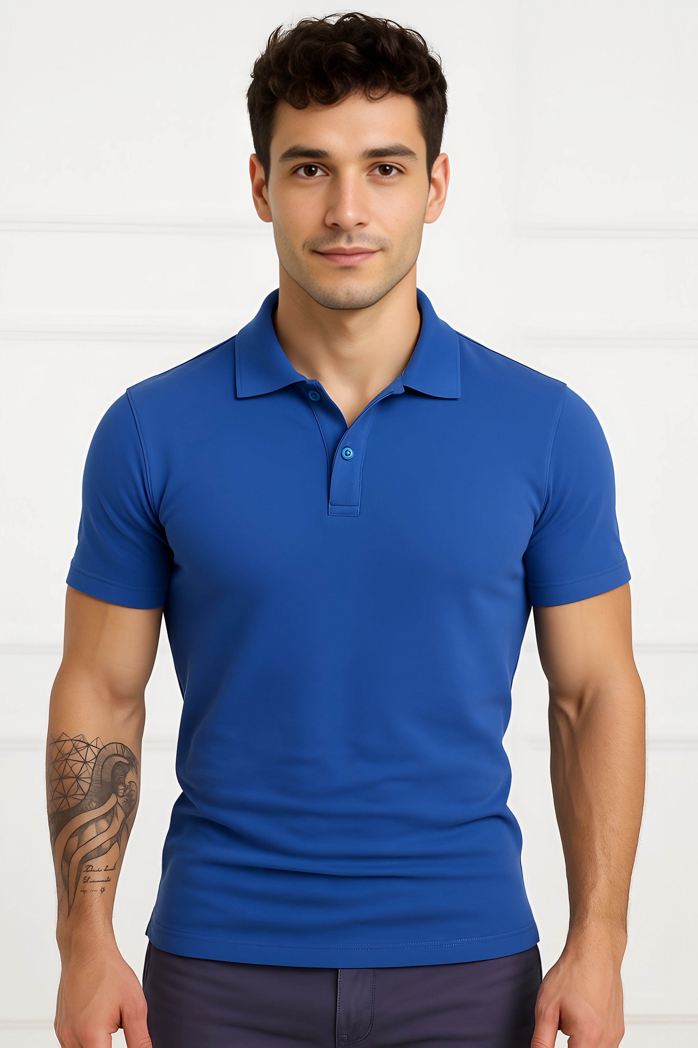 Düz Polo Yaka - indigo mavi bilgi görseli