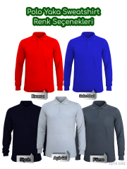Polo Yaka Sweatshirt | Baskılı •