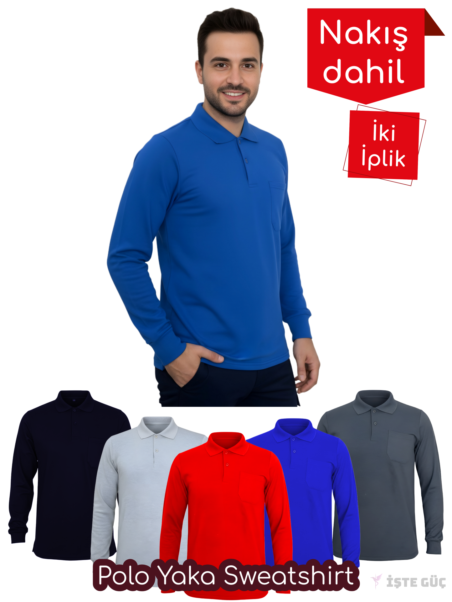 Polo Yaka Sweatshirt | Nakışlı •