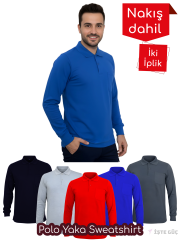 Polo Yaka Sweatshirt | Nakışlı •